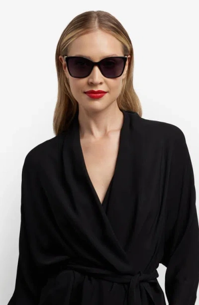 Carolina Herrera Her 56mm Gradient Rectangular Sunglasses In Black