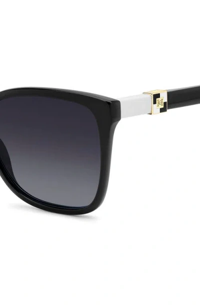 Carolina Herrera Her 56mm Gradient Rectangular Sunglasses In Black