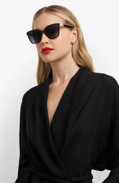 Carolina Herrera Her 56mm Gradient Rectangular Sunglasses In Black