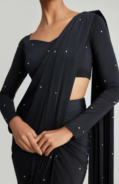 Holichic Five Second Beaded Saree In Black