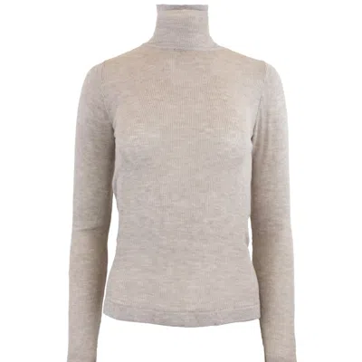 Theo The Label Nomia Sheer Knit Turtleneck In Gray