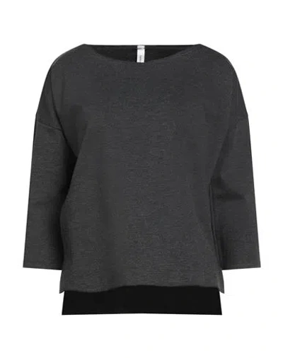 Tensione In Woman T-shirt Charcoal Size M Viscose, Nylon, Elastane In Gray