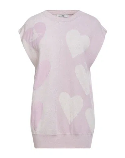Vivienne Westwood Woman Sweater Lilac Size L Wool, Polyamide, Viscose, Mohair Wool, Metallic Fiber In Pink