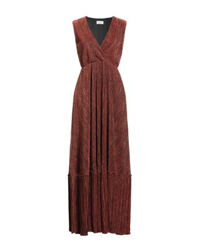 Rebel Queen By Liu •jo Woman Maxi Dress Copper Size M Polyester, Elastane In Brown