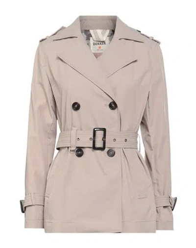 Dekker Woman Overcoat & Trench Coat Beige Size 4 Polyester In Gray