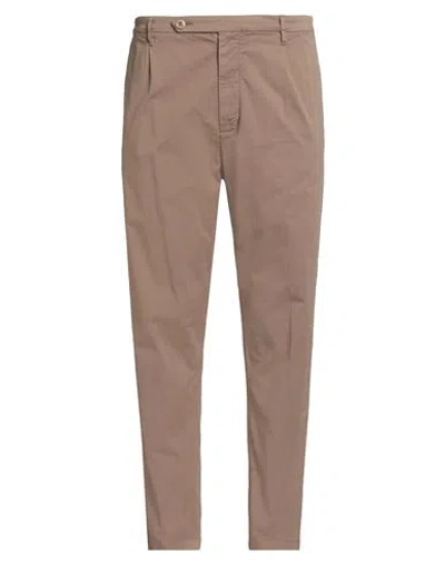 Guess Man Pants Khaki Size 38w-30l Cotton, Elastane In Brown