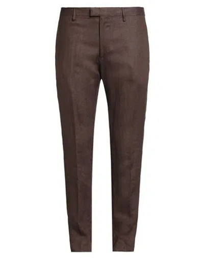 Liu •jo Man Man Pants Chocolate Brown Size 38 Linen In Brown
