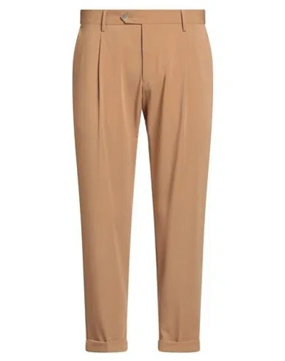 Eredi Del Duca Man Pants Camel Size 38 Polyester, Viscose, Elastane In Gold