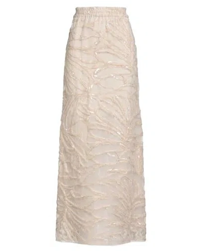 Brunello Cucinelli Woman Maxi Skirt Beige Size 8 Silk, Mohair Wool, Polyamide, Wool In Neutral