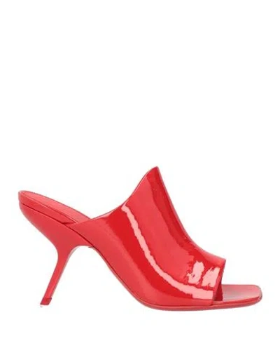 Ferragamo Era Patent Stiletto Mule Sandals In Red