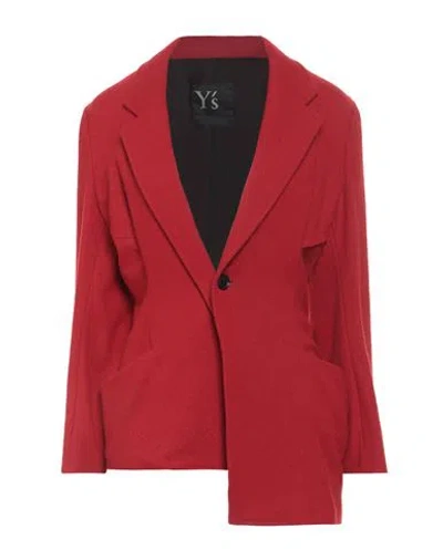 Y's Yohji Yamamoto Woman Blazer Red Size 3 Wool, Nylon In Red