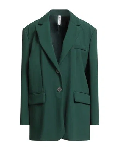 Tensione In Woman Blazer Dark Green Size M Polyester, Viscose, Elastane In Green