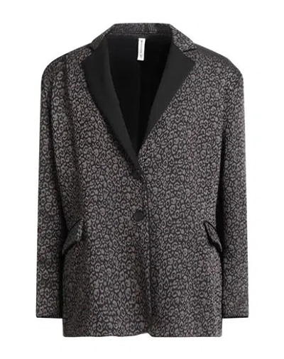 Tensione In Woman Blazer Charcoal Size Onesize Polyester, Elastic Fibres In Gray
