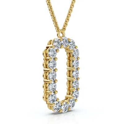 Pompeii3 1ct Diamond Initial "0" Pendant 14k Gold 18" Necklace Lab Grown 5/8" Tall In Gold