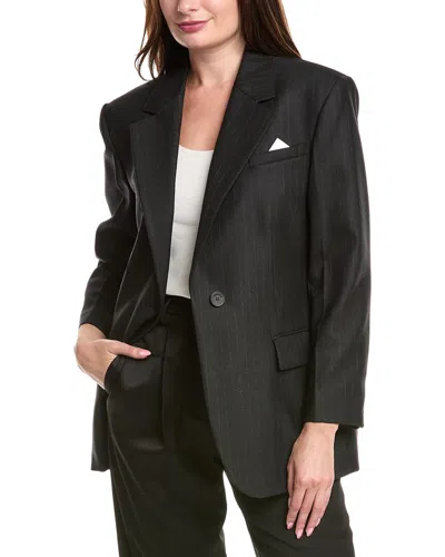 Sandro Wool-blend Blazer In Black