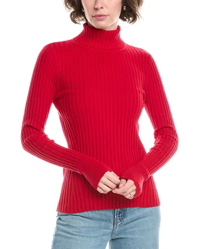 Incashmere In2 By  Ribbed Turtleneck Cashmere-blend Sweater In Red
