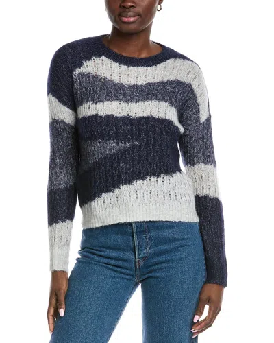 Autumn Cashmere Geometric Graphic Cashmere & Silk-blend Sweater In Blue