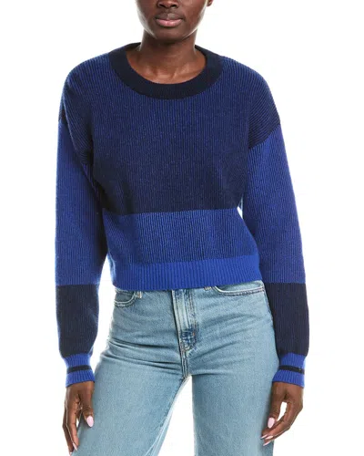 Brodie Cashmere Marlie Plaited Cashmere Sweater In Blue