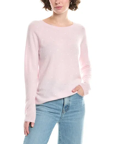 Incashmere Pearl Stud & Rhinestone Wool & Cashmere-blend Sweater In Pink
