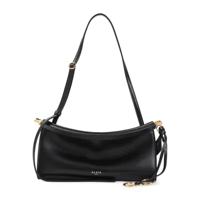 Alaïa Le Click Small Shoulder Bag In Glossy Leather In Black