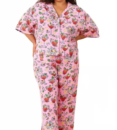 Printfresh Shrimp Cocktail Pajama Set - Plus In Pink In Pink