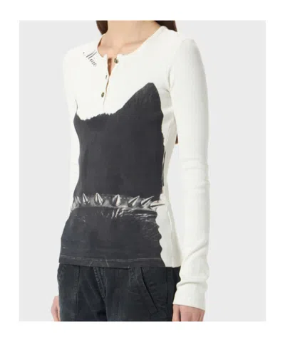 Blumarine Printed Jersey T-shirt In White