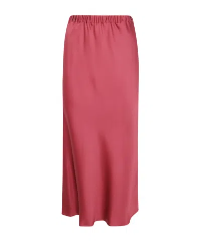Antonelli Satin Midi Skirt In Red