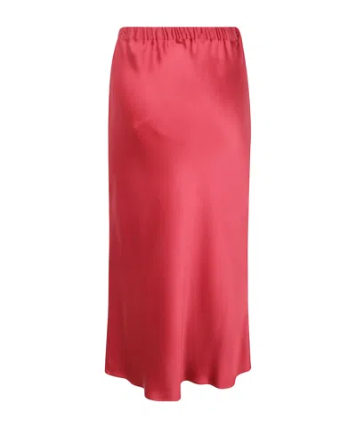 Antonelli Satin Midi Skirt In Red