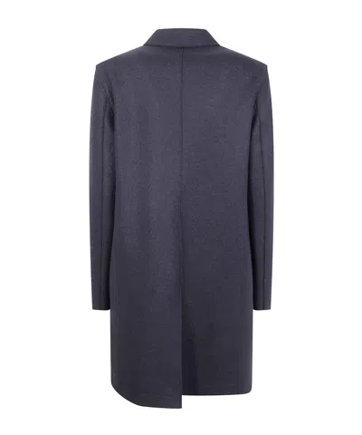 Harris Wharf London Button-fastening Wool Coat In Blue