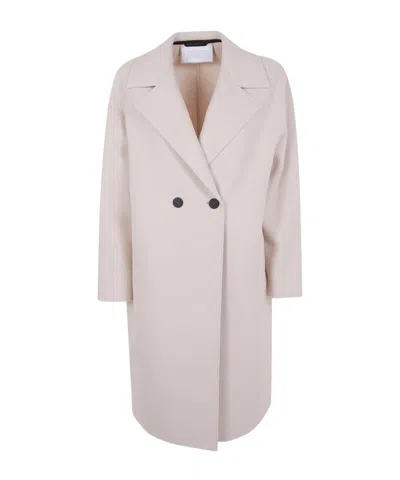 Harris Wharf London Women Dropped Shoulder Double Breasted Coat Presse In Neutral