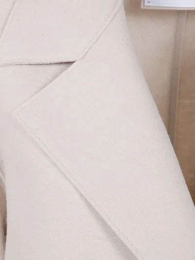 Harris Wharf London Women Dropped Shoulder Double Breasted Coat Presse In Neutral