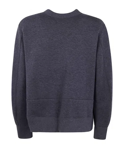 Sacai Kangoroo-pocket Cotton Sweatshirt In Blue