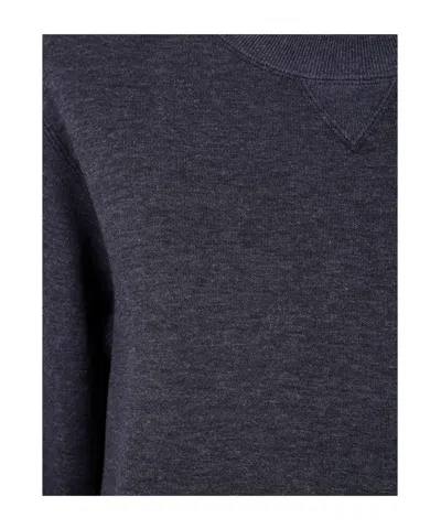 Sacai Kangoroo-pocket Cotton Sweatshirt In Blue