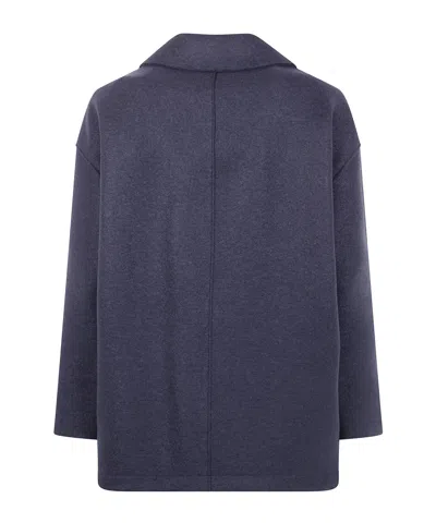 Harris Wharf London Women Dropped Shoulder Double Breasted Jacket Pres In Blue