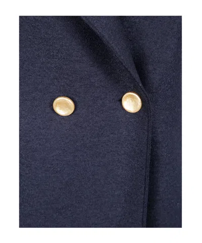 Harris Wharf London Women Dropped Shoulder Double Breasted Jacket Pres In Blue