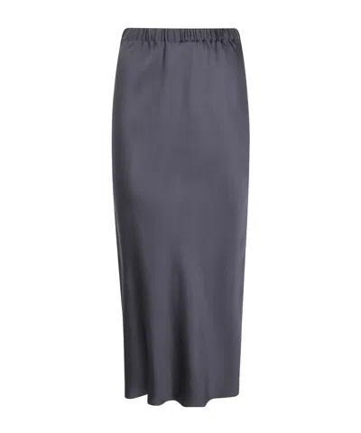 Antonelli Satin Midi Skirt In Blue