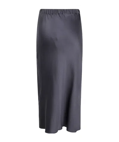 Antonelli Satin Midi Skirt In Blue