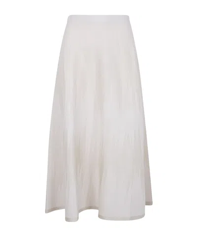 D Exterior D. Exterior Chevron Lux Flared Skirt In White