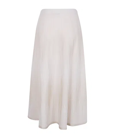 D Exterior D. Exterior Chevron Lux Flared Skirt In White
