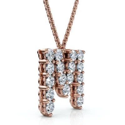 Pompeii3 1ct Diamond Initial "m" Pendant 14k Gold 18" Necklace Lab Grown 5/8" Tall In Gold