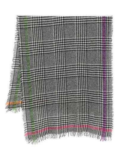 Faliero Sarti Multi Prince Wool And Cashmere Scarf In Gray