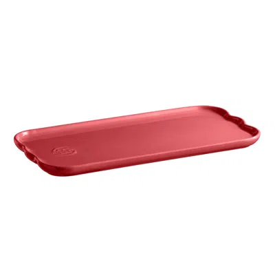 Emile Henry Madeleine Ceramic Serving Platter In Red