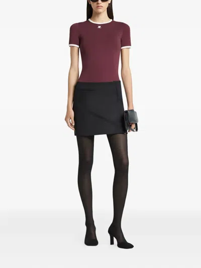 Courrèges T-shirts And Polos In Burgundy