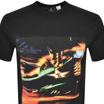 Paul Smith Casual Fit Print T Shirt Black In Black
