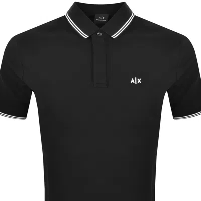 Armani Exchange Polo T Shirt Black In Black