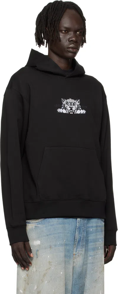 Kenzo Hooded Graphic Print Cotton T-shirt In Black