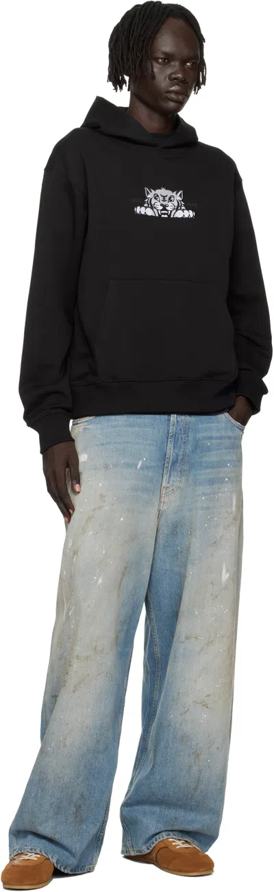 Kenzo Hooded Graphic Print Cotton T-shirt In Black