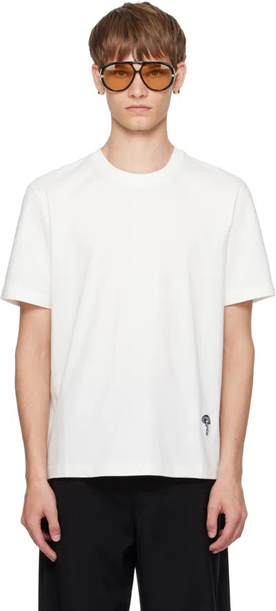 Bottega Veneta White T-shirt With Applied Patch On The Front In Cotton Man In White