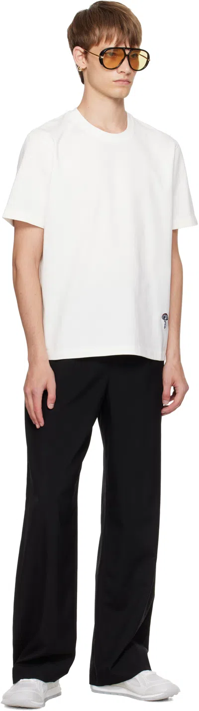Bottega Veneta White T-shirt With Applied Patch On The Front In Cotton Man In White