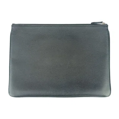 Pre-owned Balenciaga Black White Leather Clutch Bag Pouch ()